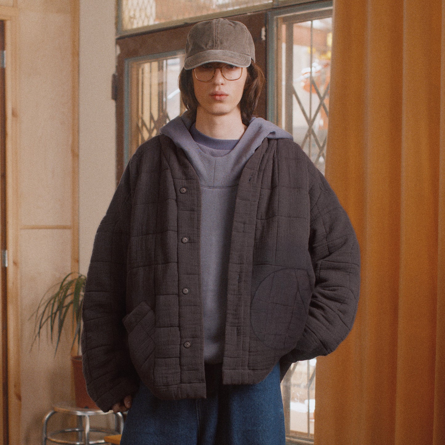 nook quilted jacket in dark