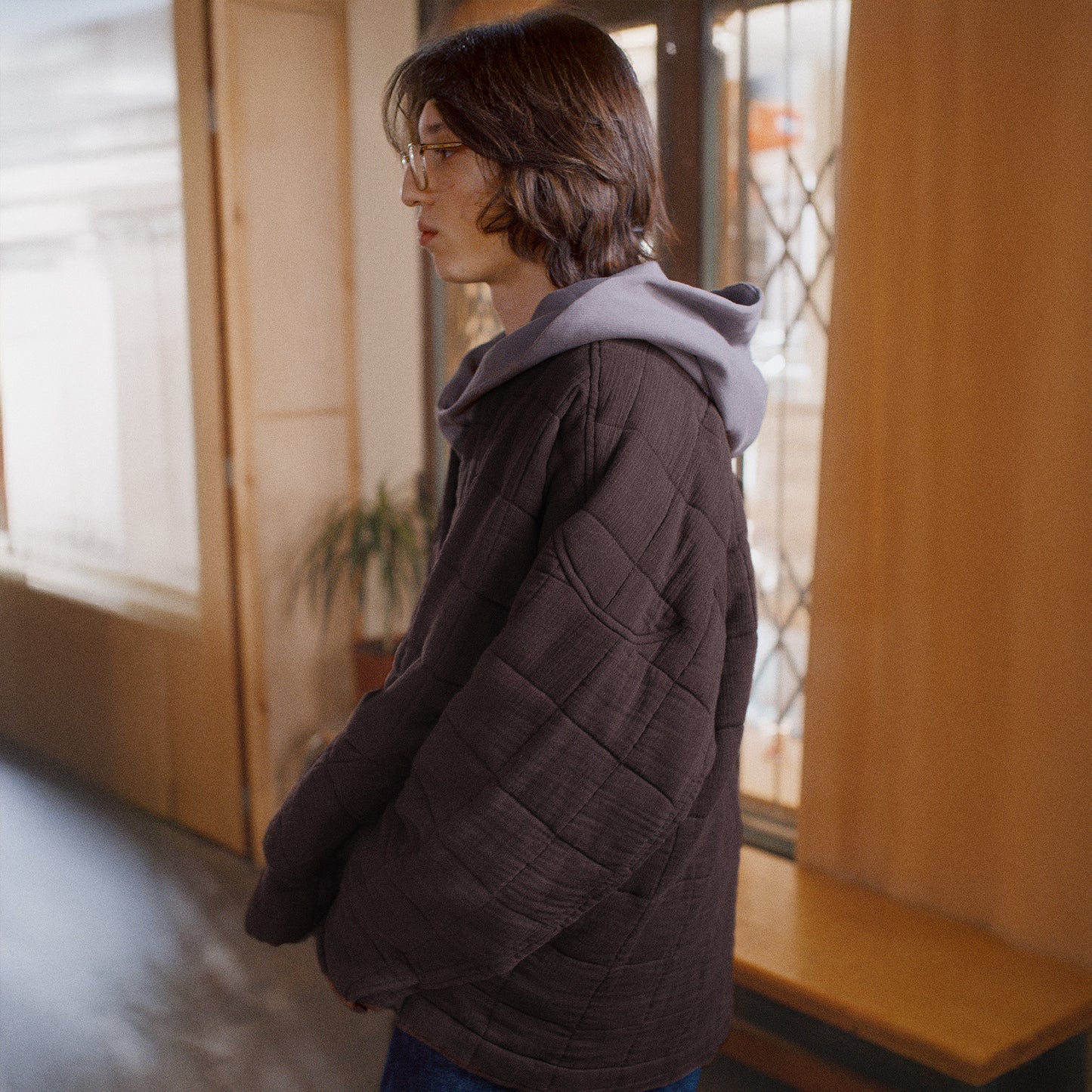 nook quilted jacket in dark