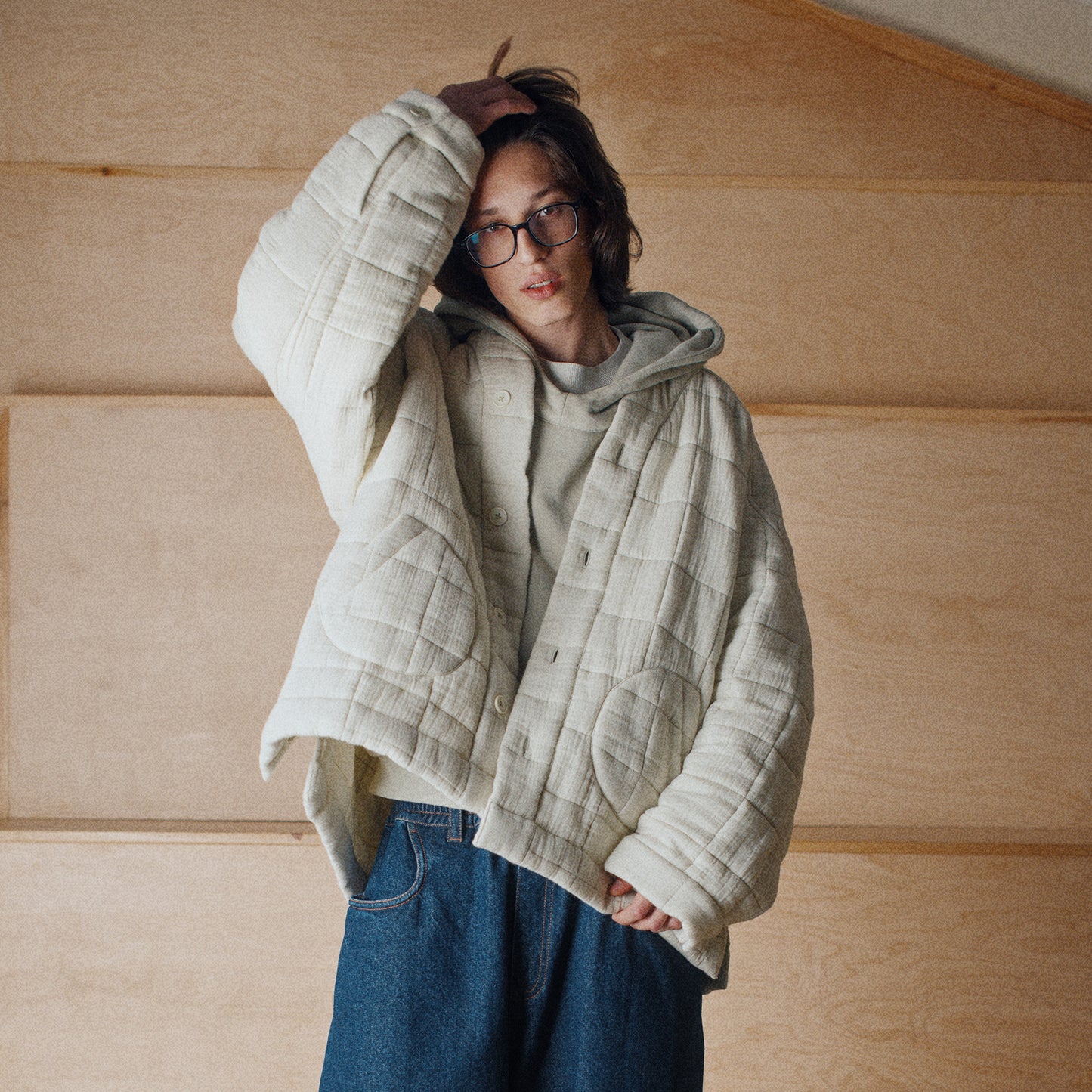 nook quilted jacket in light